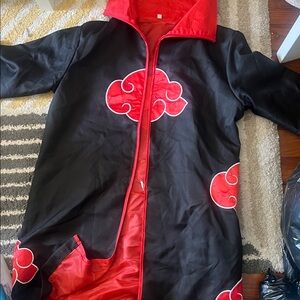 Black & Red Akatsuki-Style Cloak Jacket